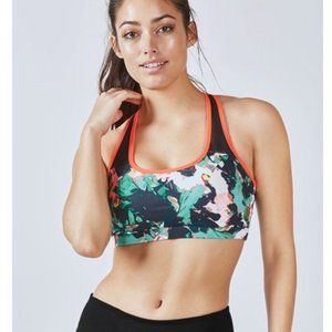 fabletics black floral print amma bra
